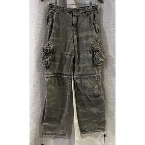 Iron Co. Camo Cargo Pants Boys Size 18 Green‎ Outdoors Utility Streetwear Baggy